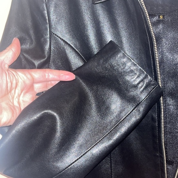 Rosleen leather motorcycle/ cross soft zip up jacket size small / excellent item - Picture 4 of 12